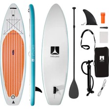 Rebuwo Sup Şişme Sörf Tahtası Stand Up Paddle Board 82*320*15 cm - Beyaz Mavi