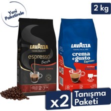 Lavazza Crema E Gusto, Espresso Barista Gran Crema Çekirdek Kahve 1 kg | 2'li Paket