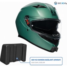 Go.3Dify GO3DIFY Aksiyon Kamerası Çene Bağlantı Aparatı Chin Mount Agv K3 (Ec 22.06) Kask Uyumlu Gopro Djı Osmo INSTA360 Uyumlu 3m Bantlı 1 Adet