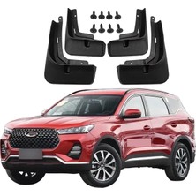 Hobibahçem Tiggo 7 Pro Uyumlu Paçalık Tozluk Çamurluk Ön Arka Takım Siyah