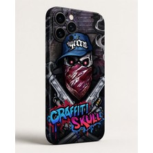 Piyatech Graffiti Skull — Tüm Telefon Modellerine Uyumlu Kaplama- Sipariş Sonrası Marka ve Modelinizi Iletiniz