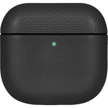 Airpods 4 Uyumlu Kılıf Qi M-Safe Şarj Özellikli Native Union Re Classic Serisi Suni Deri Kapak Siyah
