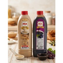 Güldüoğlu Şekerleme Aş Geleneksel Tahin ve Üzüm Pekmezi Kahvaltı Seti (950 gr Tahin + 1350 gr Pekmez)