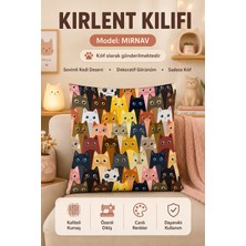 Mırnav Kedi Desenli - Yumuşacık Kırlent Kılıfı
