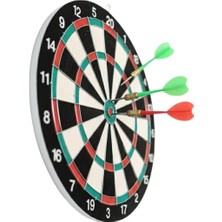 Maesko 15 Inç Büyük Boy Dart Tahtası Ev Oyun Seti 4 Adet Metal Uç Oklu