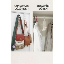 Ata Home 2 Adet Çok Amaçlı Çanta, Şal ve Kemer Askısı, Organizer, Dolap Içi Düzenleyici, Kapı Arkası Askılık ve Yapışkanlı Askı,