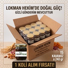 Lokman Hekim 15 Kavanoz x 240 gr ( 1 Koli ) Bitkisel Besin Ginsengli & Epimedyumlu Mesir Macunu