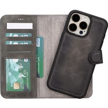 BloominBag Aurel Magna Sandy Stone Deri iPhone 16 Pro  (6.3") Wallet Case – Rfıd Korumalı & Magsafe Uyumlu