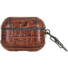 BloominBag Aurel Hook Crocodile Brown Hakiki Deri Airpods Pro Kılıfı – Airpods Pro 1 & 2 Uyumlu