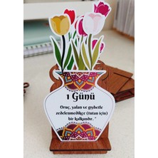 St. Morritz Ramazan Rengarenk Çiçekli Takvimi -Ahşap Standlı-30 Günlük