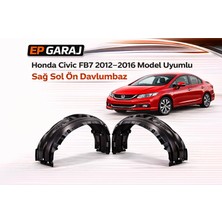 EP Garaj Otomotiv Honda Civic Vtec 2012-2017 Model Uyumlu Sağ Sol Ön Çamurluk Davlumbazı
