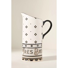 Anthropologie The Bistro Tile 24K Altın Detaylı Seramik Sürahi