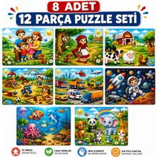 Maketçiniz 8 Adet Mega Set Ahşap+Eva Eğitici Bul Tak Montessori Zeka ve Motor Beceri Geliştirici Oyuncak