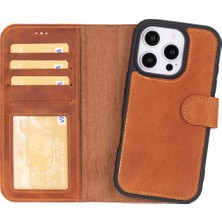 BloominBag Aurel Magna Mocca Sand Deri iPhone 16 Pro  (6.3") Wallet Case – Rfıd Korumalı & Magsafe Uyumlu