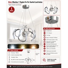Dmr 1 Toplu Fırfır Sarkıt LED Avize Krom Kasa Üç Renk 6500K/4000K/3000K (Beyaz /sarı/ılık Beyaz (Günışığı))