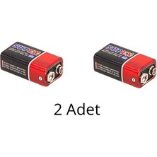 2 Adet Supex 6F22 9V Çinko Karbon Pil
