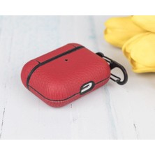 BloominBag Aurel Hook Crimson Red Hakiki Deri Airpods Pro Kılıfı – Airpods Pro 1 & 2 Uyumlu