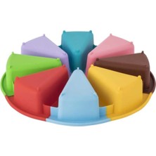 St. Morritz Silikon Karışık Renkli Dilimli Yuvarlak Kek Kalıbı 27X2 cm