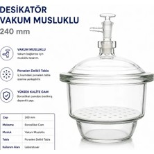 Labolist Desikatör Vakum Musluklu  240 mm
