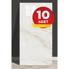 BienHome 10 Adet, 30X60 cm Vizon Mermer Desenli Kendinden Yapışkanlı Seramik Köpük Banyo Pvc Duvar PANELI-M056
