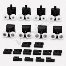 Venita Siyah Duşakabin Cam Kabin Tekerleği Takım 24 mm