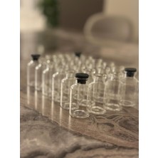 Ziylan 20CC Cam Şişe 24 Adet Set Plastik Tıpalı Özel Günler Için Hediyelik Hazırlama Şişesi Cam Şişe 20 cc