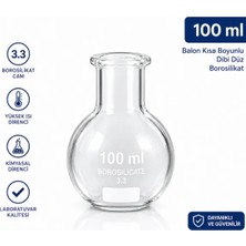 Labolist Balon Kısa Boyunlu Dibi Düz Borosilikat 100 ml