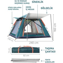 St. Morritz Tenteli 6 Kişilik ( 240 x 240 x 160 cm ) Tam Otomatik Kamp Çadırı