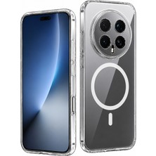 CoverZone Honor Magic 8 Pro ile Uyumlu Şeffaf Kılıf Magsafe Uyumlu Güçlü Mıknatıslı Wireless Şarj Destekli Crystal Clear Ince Sert Arka Kapak Kamera Lens Korumalı Darbe Emici Kılıf