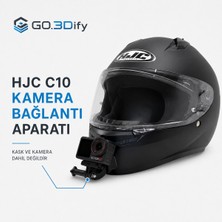 Go.3Dify Aksiyon Kamerası Çene Bağlantı Aparatı Chin Mount Hjc C10 Kask Uyumlu Gopro Djı Osmo INSTA360 Uyumlu 3m Bantlı 1 Adet