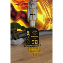 St. Morritz Ramazan Gün Sayacı | 3D Baskı Dekoratif Ramazan Takvimi | Siyah Gold Masa Üstü Islami Ev Dekoru
