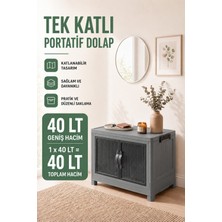Evonita Tekli Portatif Organizer Kapaklı Kasa ”beyaz & Gri” Çok Amaçlı Katlanır Istiflenebilir