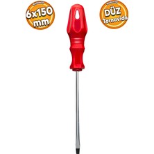 St. Morritz Tornavida Yıldız Tornavida Kırmızı Plastik Sap 5X150 mm