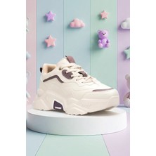 Dark Seer Çocuk Bej Mor Sneaker Spor Ayakkabı 2026 - Kids DS 2110