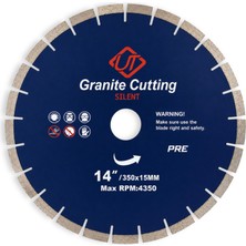 Mays Diamond Silent Granit Testere 350 mm (16") Profesyonel Elmas Kesici Testere | Granit, Mermer, Doğal Taş, Bazalt ve Beton Kesme Diski