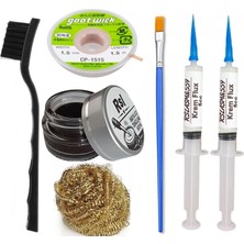 Smnr Havya  Ucu Temizleme Kremi TELI,ASM559 Flux Lehim Toplama ve Sökme Teli 1.5mm 1,5metre Seti MAVISIYAH04