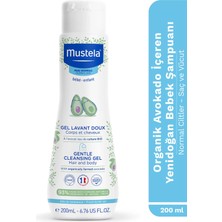 Mustela Organik Avokado İçeren  Yenidoğan Bebek  Göz Yakmayan Şampuanı Saç, Vücut 200 ml