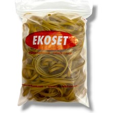 Ekoset Kalın Para Lastiği 400 Adet 70 x 5 mm Sarı Renkli Dayanıklı ve Esnek Lastik