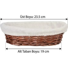 St. Morritz Hasır Bezli Hamur Mayalama Sepeti | Oval Ekmek Sepeti 24 cm (ES-2417R)