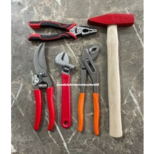 Dmr Pense Seti Fort Pense Kurbacık 180MM Pense Çekiç Budama Makası 5li Set