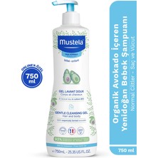 Mustela Organik Avokado İçeren Yenidoğan Bebek Göz Yakmayan Şampuanı Saç Vücut 750ml