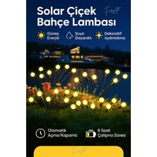 Güneş Enerjili 8 Led'li Gün Işığı Ateş Böceği Kazıklı LED Bahçe Aydınlatma Solar Bahçe Süsü