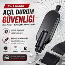 Polham 2in1 Anahtarlıklı Araç Içi Acil Durum Cam Kırıcı ve Emniyet Kemeri Kesici – Kompakt Oto Güvenlik Aparatı
