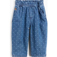 Gap Bebek Mavi Polka Dot Pull-On Fırfır Barrel Jean Pantolon