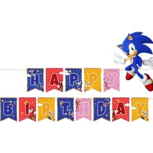 Parti Show Sonic Temalı Happy Birthday Banner 17*170 cm