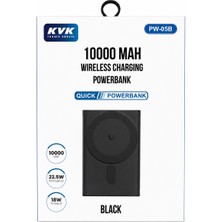 KVK Teknik Servis 10.000 Mah Powerbank Kablosuz Şarj 15W Usb-C 20W Pd Usb-A 22.5W Hızlı Şarj Taşınabilir Şarj Cihazı PW-05B