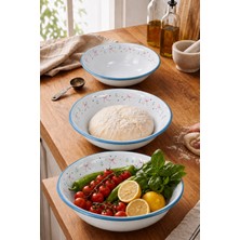 İnci Emaye 32-36-40 cm 3 Parça  Emaye Leğen Çırpma ve Karıştırma Kabı Seti. Hamur Leğeni. Meyvelik. Çeyiz. Büyük Kase