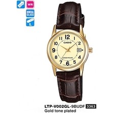 Casio Casıo LTP-V002GL-9B Deri Kordon Gold Renk Takvimli Kadın Kol Saati