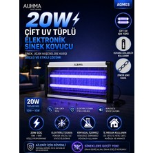 Kılıforyum AQM03 20W Çift Uv Tüplü Elektrikli Auhma Sinek Öldürücü – Elektrikli Izgaralı, Zincir Askılı, Duvara Asılabilir