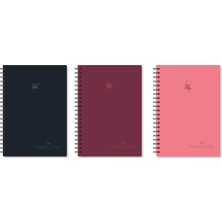 Faber-Castell Karton Kapak, Tone In Tone DEFTER,100 Yaprak,çizgili,80 gr Kağıt,siyah Spiral